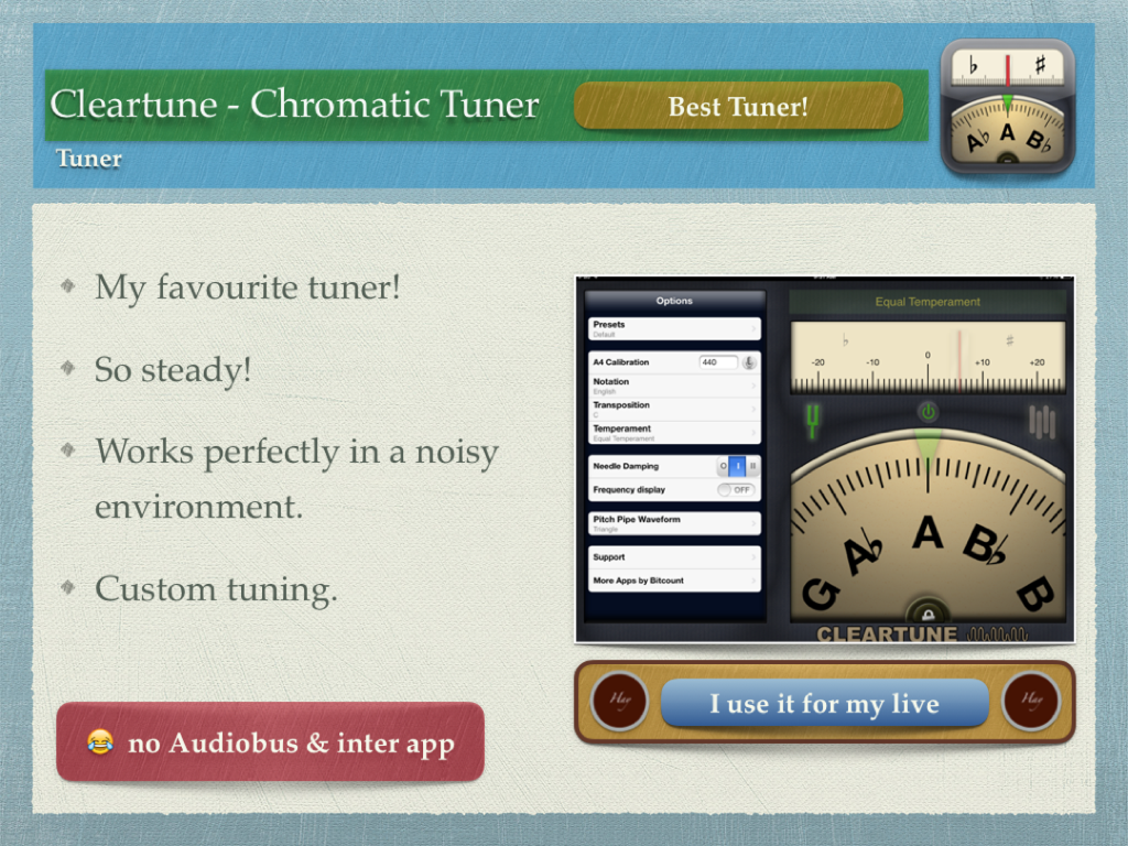 use cleartune app to measure frequency